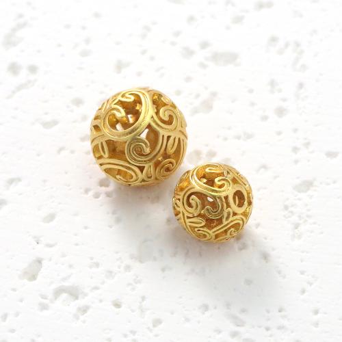 Brass Jewelry Beads Round gold color plated DIY nickel lead & cadmium free Sold By PC