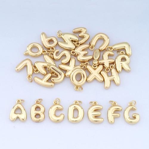 Brass Jewelry Pendants Alphabet Letter gold color plated DIY nickel lead & cadmium free Sold By PC