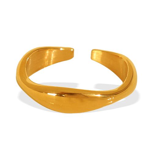 Anillo de dedo de acero inoxidable, acero inoxidable 304, chapado en oro de 18 K, Joyería & para mujer, tamaño:7, Vendido por UD