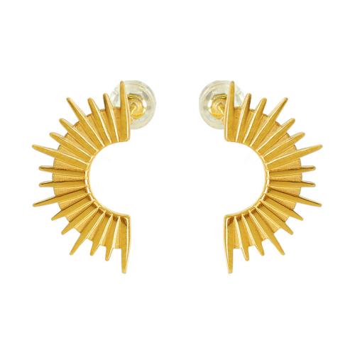 Pendientes de Acero Inoxidable, acero inoxidable 304, 18K chapado en oro, Joyería & para mujer, 11x21mm, Vendido por Par