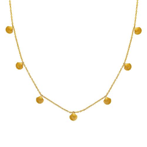 Colar de jóias de aço inoxidável, Aço inoxidável 304, with 5cm extender chain, joias de moda & para mulher, dourado, comprimento 40 cm, vendido por PC