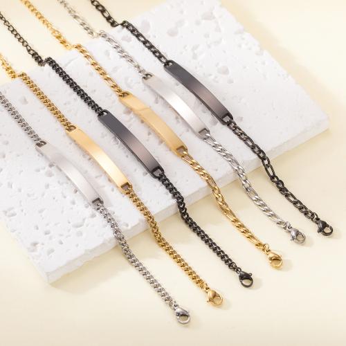 Stainless Steel Jewelry Bracelet 304 Stainless Steel with 5cm extender chain plated fashion jewelry & Unisex Length 17 cm Sold By PC