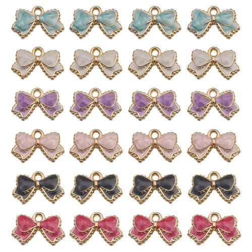 Zinc Alloy Enamel Pendants Bowknot plated DIY Sold By Bag