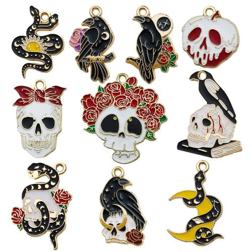 Zinc Alloy Enamel Pendants plated Halloween Design & DIY Sold By PC