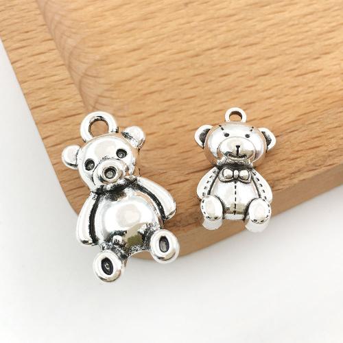 Zinc Alloy Animal Pendants Bear plated DIY Sold By Bag