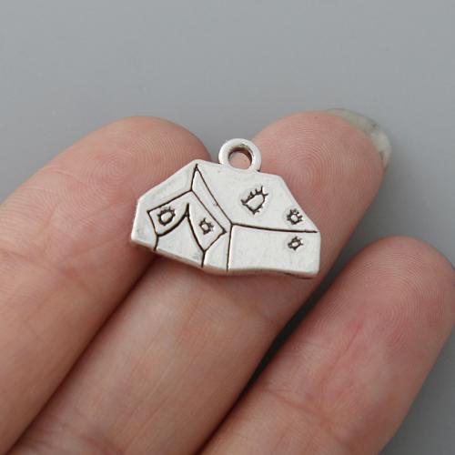 Zink-Aluminium-Anhänger, Zinklegierung, Haus, plattiert, DIY, 13x17mm, verkauft von PC