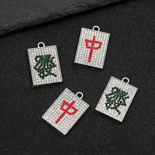 Zinc Alloy Rhinestone Pendants plated DIY & with rhinestone Sold By PC