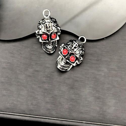 Zinc Alloy Skull Pendants plated DIY & with rhinestone Sold By PC