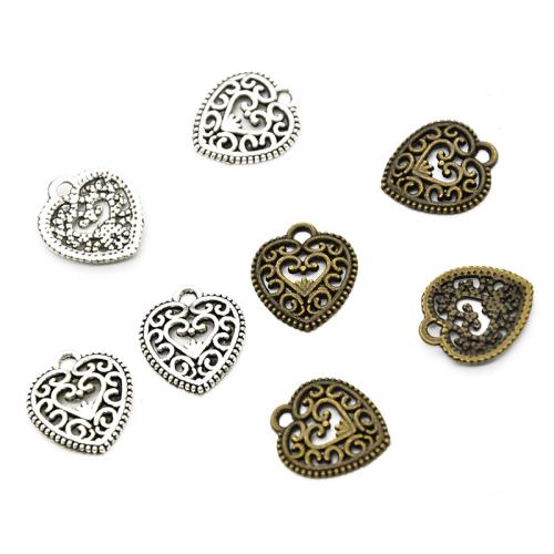 Zinc Alloy Heart Pendants plated DIY Sold By Bag