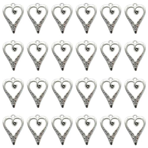 Zinklegering Hart Hangers, Zinc Alloy, plated, DIY, 25x17mm, 100pC's/Bag, Verkocht door Bag