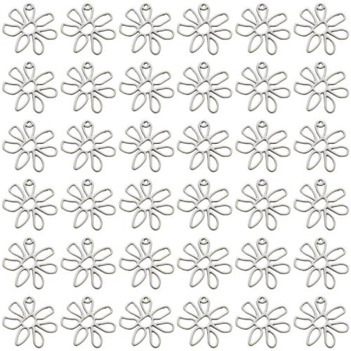 Zinc Alloy Flower Pendler, forgyldt, du kan DIY, 25x24mm, 100pc'er/Bag, Solgt af Bag