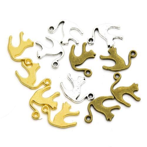 Zinc Alloy Animal Pendants Cat plated DIY Sold By Bag