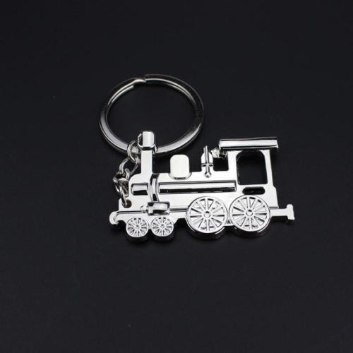 Key Chain, Zinc Alloy, Train, Unisex, sølv, key clasp length 50-85mm, Solgt af PC