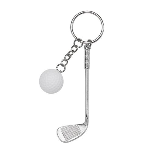 Bag Purse Charms Keyrings Keychains Zinc Alloy with PVC Plastic Golf Club Unisex 113mm Sold By PC