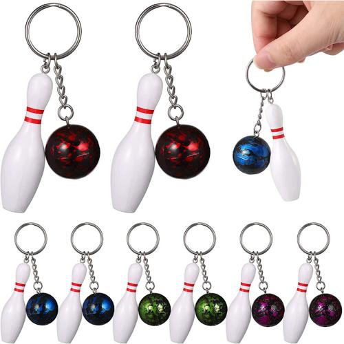 Key Chain, PVC-plast, med Zinc Alloy, Bowling, Unisex, flere farver til valg, 105mm, Solgt af PC