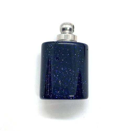 Natural Stone Perfume Bottle Pendant with Zinc Alloy DIY Sold By PC