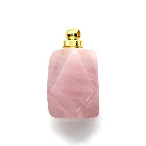 Natural Stone Perfume Bottle Pendant with Zinc Alloy gold color plated DIY Sold By PC