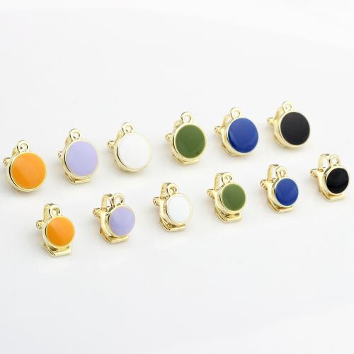 Zinc Alloy Earring Findings Round gold color plated DIY & enamel nickel lead & cadmium free Sold By Bag