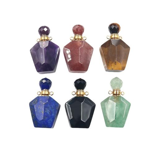 Natural Stone Perfume Bottle Pendant Pentagon DIY nickel lead & cadmium free Sold By PC