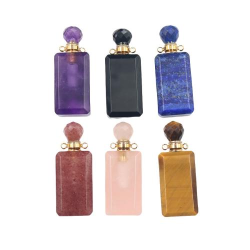 Natural Stone Perfume Bottle Pendant Rectangle DIY nickel lead & cadmium free Sold By PC