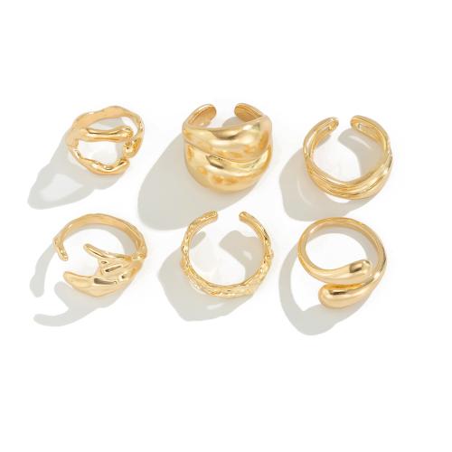 Zinc Alloy Finger Ring plated 6 pieces & fashion jewelry nickel lead & cadmium free Sold By Set