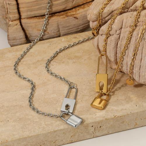 Collana in acciaio inossidabile, 304 acciaio inox, with 5cm extender chain, placcato, gioielli di moda, nessuno, Lunghezza 44 cm, Venduto da PC