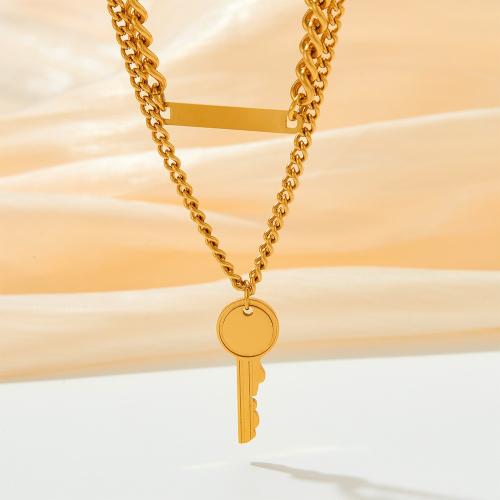 Stainless Steel Jewelry Necklace 304 Stainless Steel gold color plated fashion jewelry golden Sold By PC