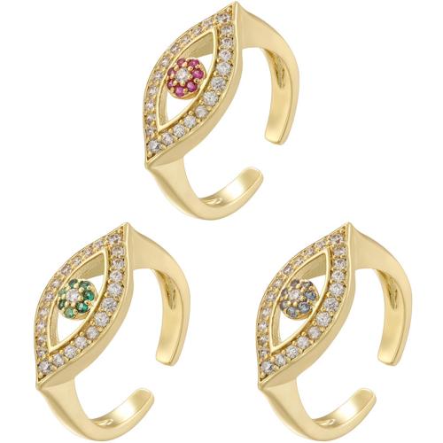 Kubieke Circonia Micro Pave Brass Ring, Messing, gold plated, micro pave zirconia & voor vrouw & hol, meer kleuren voor de keuze, Verkocht door PC