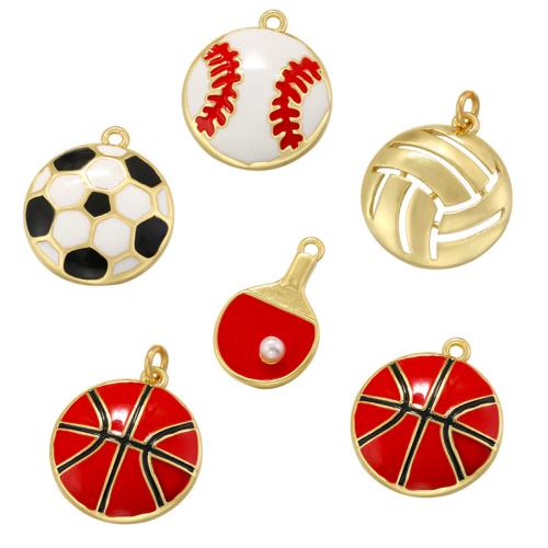 Brass Jewelry Pendants gold color plated DIY & enamel Sold By PC