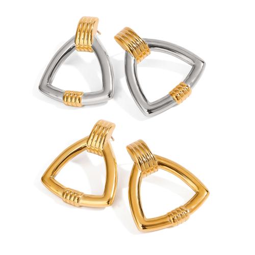 Stainless Steel Stud Earrings 304 Stainless Steel plated fashion jewelry & for woman & hollow Sold By Pair