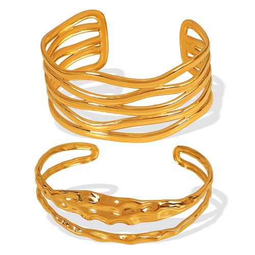 Rozsdamentes acél bangle, 304 rozsdamentes acél, galvanizált, különböző stílusokat a választás & a nő & üreges, több színt a választás, Által értékesített PC