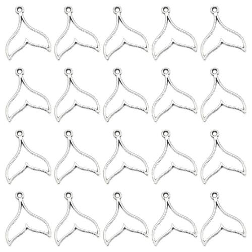 Zinklegering Hangers, Zinc Alloy, De staart van de zeemeermin, plated, DIY, 20x17mm, 100pC's/Bag, Verkocht door Bag