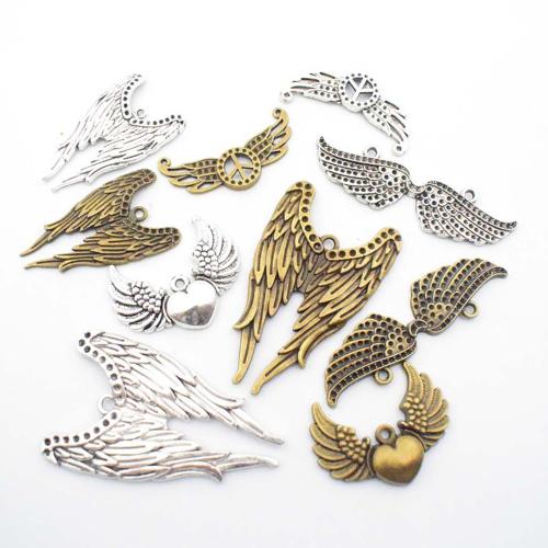 Vingeformet Zinc Alloy Pendler, Wing Shape, forgyldt, du kan DIY, flere farver til valg, Solgt af PC