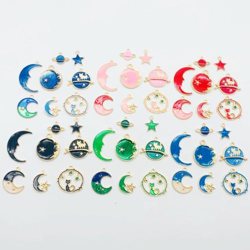 Zinc Alloy Enamel Pendants plated random style & DIY Sold By Bag