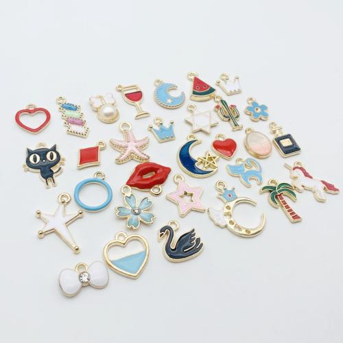 Zinc Alloy Enamel Pendants plated random style & DIY Sold By Bag