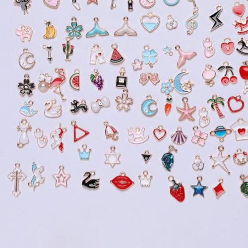 Zinc Alloy Enamel Pendants plated random style & DIY Sold By Bag