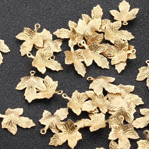 Stainless Steel Pendants 304 Stainless Steel Maple Leaf plated DIY Sold By PC