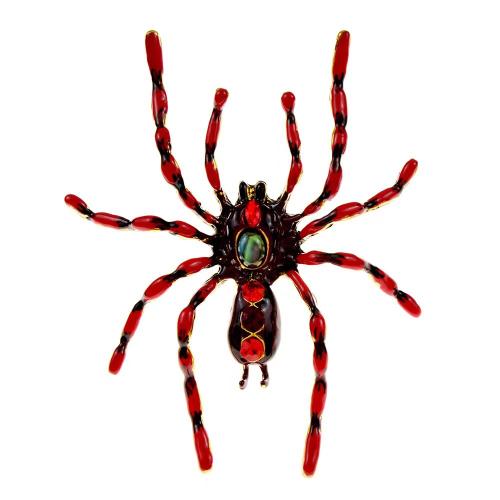 Zinc Alloy Brooch Spider plated Unisex & enamel & with rhinestone Sold By PC