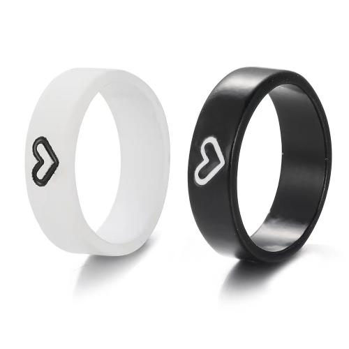 Κράμα ψευδάργυρου Ring Set, 2 τεμάχια & με την καρδιά μοτίβο & για τη γυναίκα, Μέγεθος:7, Sold Με Ορισμός