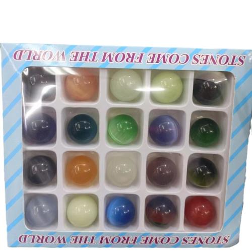 Fashion Decoration Cats Eye Round for home and office mixed colors 18.50mm Sold By Box