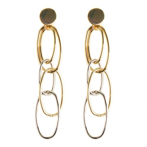 Boucles d'oreilles pendantes en laiton, Placage, bijoux de mode, plus de couleurs à choisir, protéger l'environnement, sans nickel, plomb et cadmium, 18x92mm, Vendu par paire