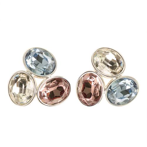 Boucles d'oreilles en laiton zircon cubique pavent, Placage, bijoux de mode & pavé de micro zircon, plus de couleurs à choisir, protéger l'environnement, sans nickel, plomb et cadmium, 20x19mm, Vendu par paire