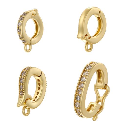 Brass Jewelry Clasps plated DIY & micro pave cubic zirconia Sold By PC