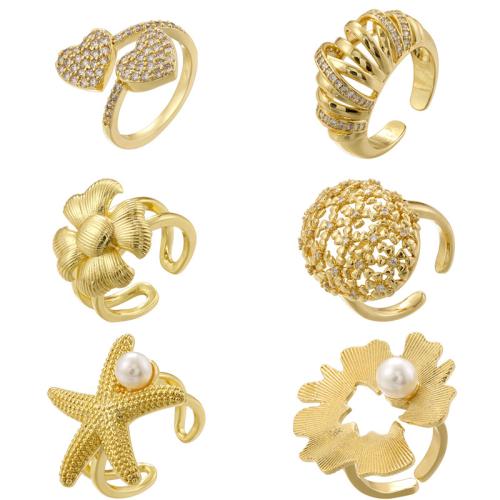 Brass Finger Ring with Plastic Pearl plated fashion jewelry & for woman Sold By PC