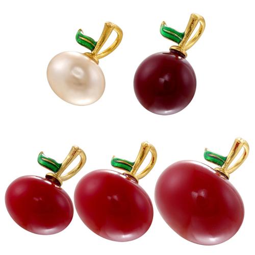 Brass Jewelry Pendants Fruit gold color plated DIY & enamel Sold By PC