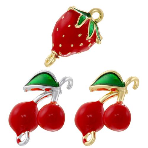 Brass Jewelry Pendants Fruit plated DIY & enamel Sold By PC