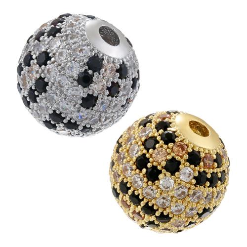 Cubic Zirconia Micro Pave Brass Beads plated DIY & micro pave cubic zirconia Sold By PC