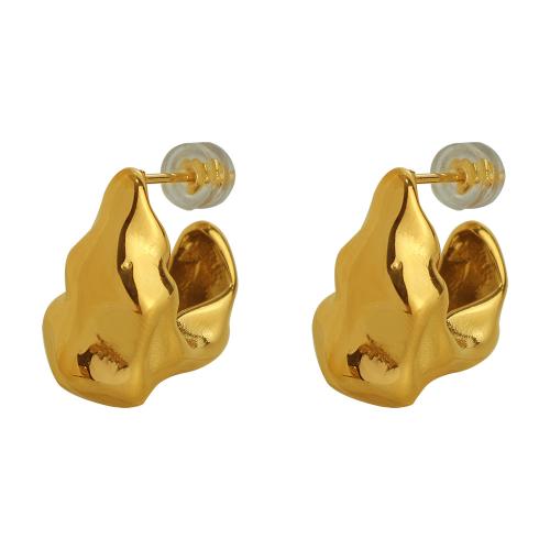 Stainless Steel Stud Earrings 304 Stainless Steel 18K gold plated fashion jewelry & for woman Sold By Pair