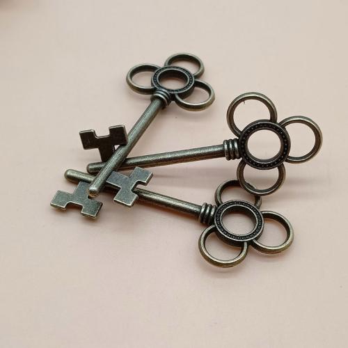 Zinc Alloy Key riipukset, Sinkkiseos, päällystetty, tee-se-itse, enemmän värejä valinta, 100PC/laukku, Myymät laukku