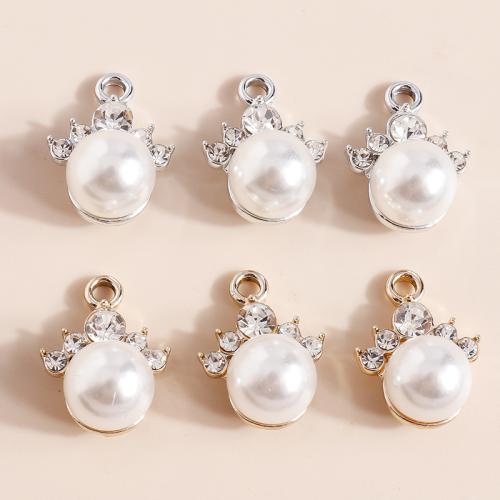 Zinc Alloy Rhinestone Pendants with Plastic Pearl plated DIY & with rhinestone Sold By Bag